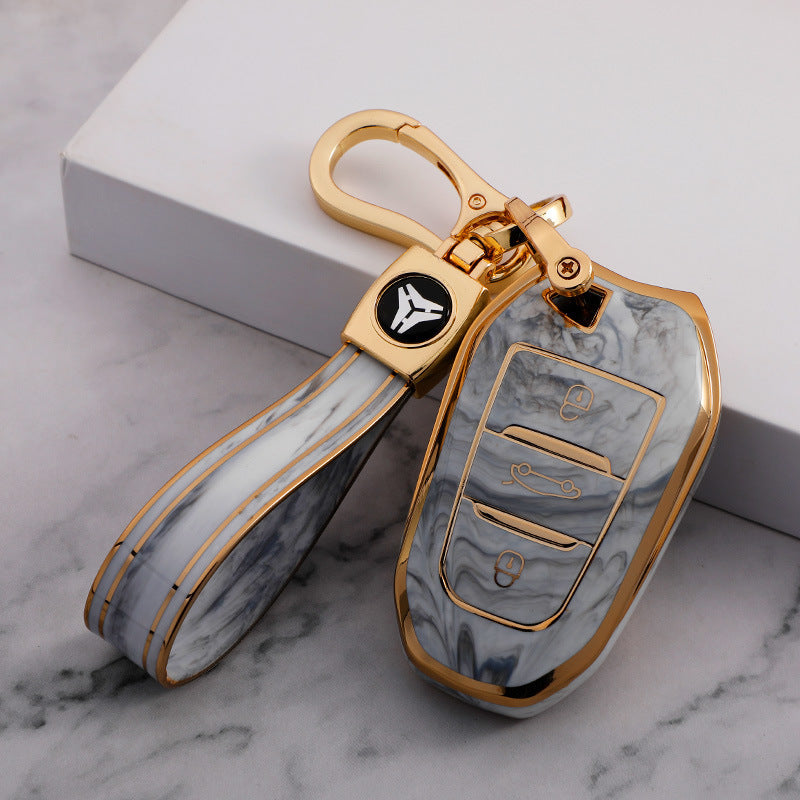 Citroen Peugeot Case Gold Inlaid With Jade