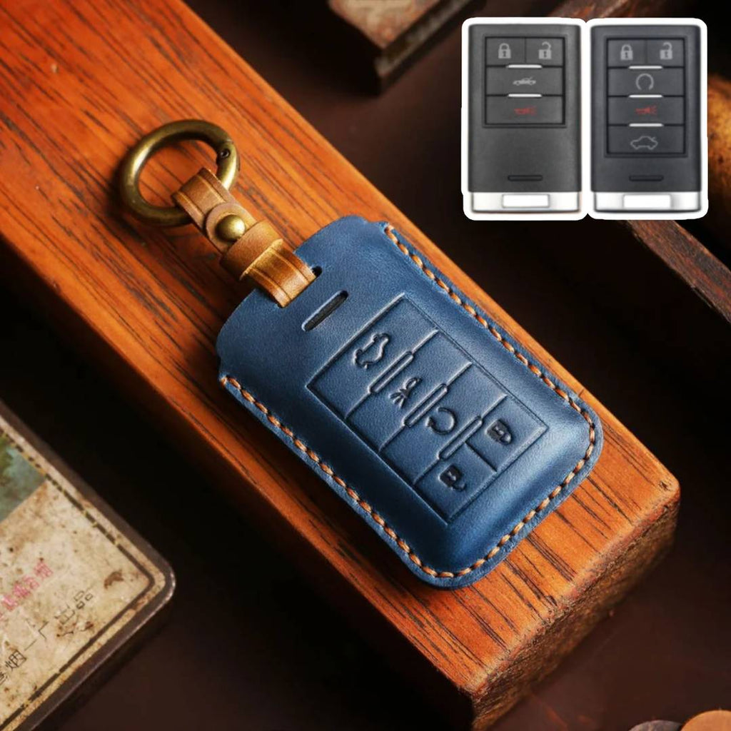 Étui en cuir pour clé de voiture Cadillac à 4 ou 5 boutons