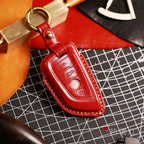 Carsine BMW Leather Car Key Cover - Genuine Leather, Premium Fit for All BMW Models Brown / C