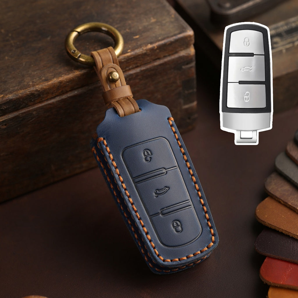 Volkswagen Magotan B7 CC Leder-Autoschlüsselhülle mit 3 Tasten