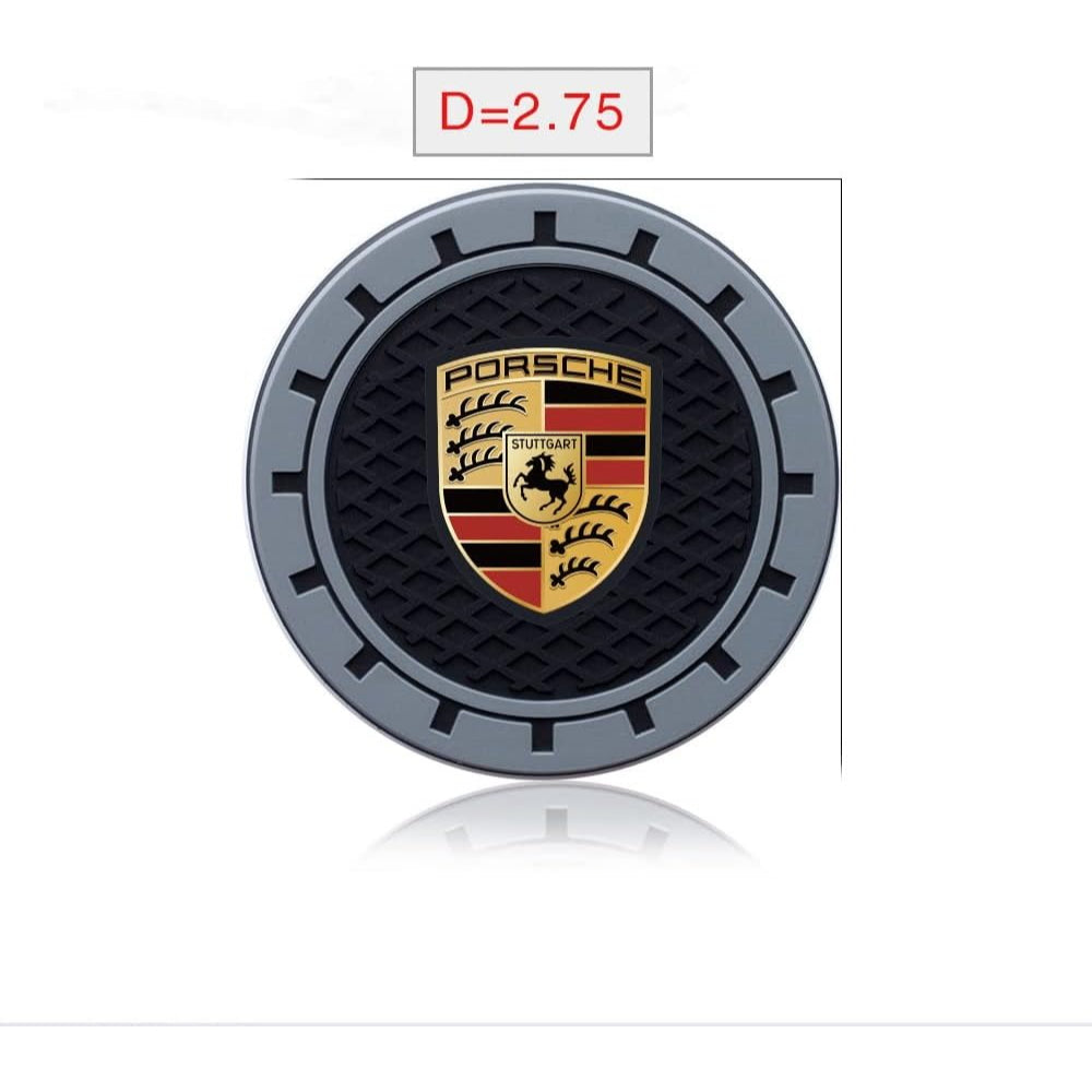 Dessous de verre en silicone pour porte-gobelet de voiture Porsche 