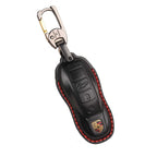 Carsine Porsche Leather Car Key Cover Black