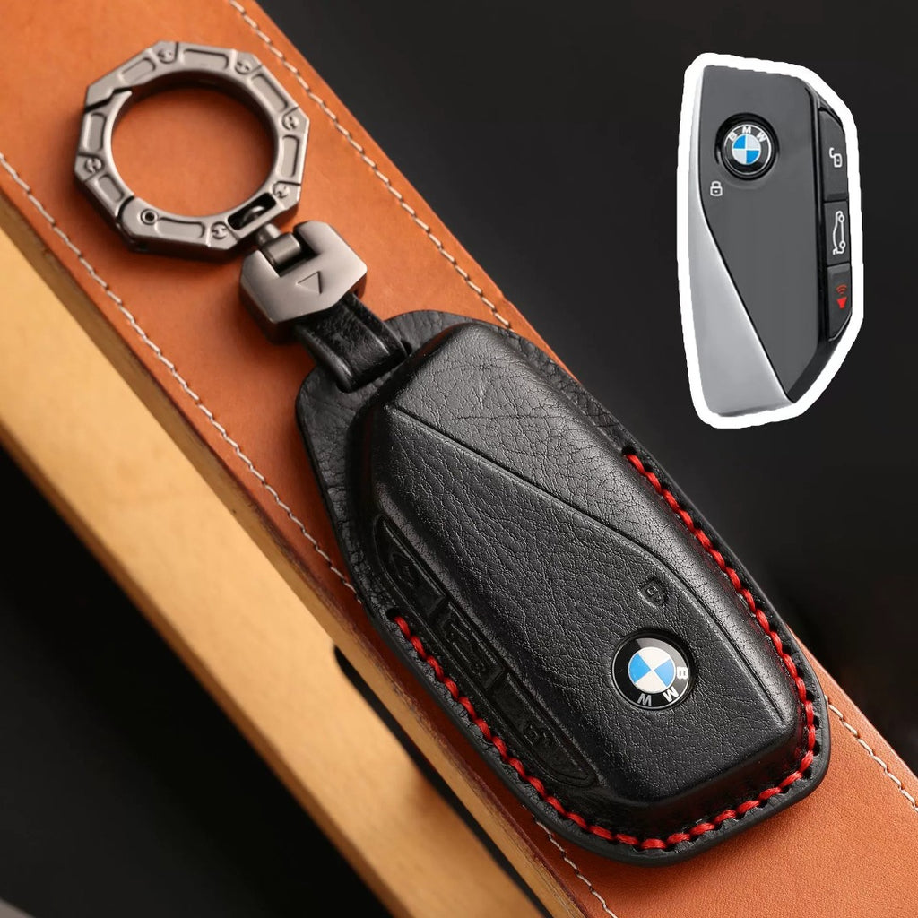 Carsine BMW Leather Car Key Cover - Genuine Leather, Premium Fit for All BMW Models Black / C