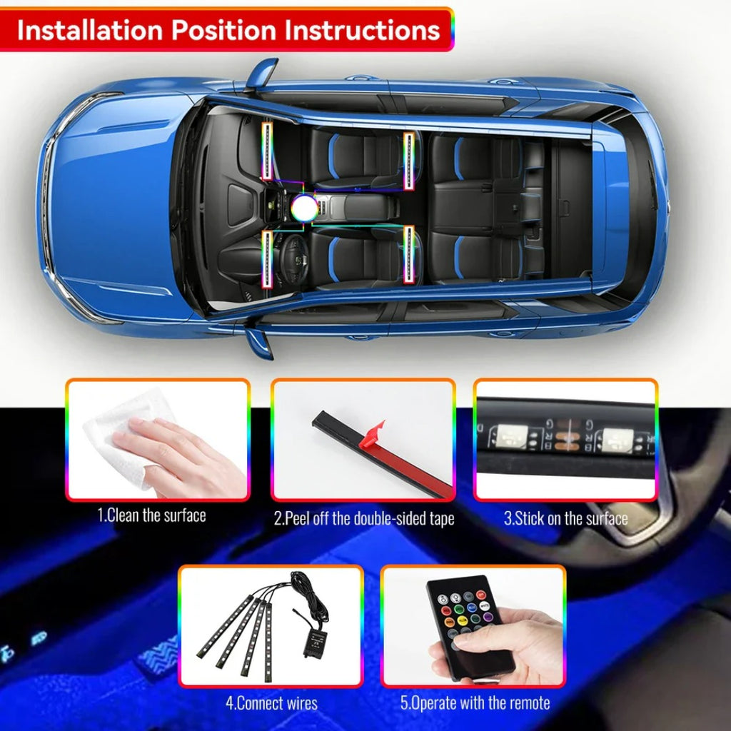 Neon Led Strip Car Interior Ambient Lights