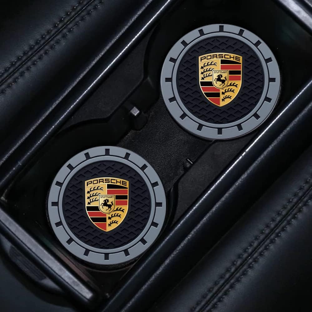 Dessous de verre en silicone pour porte-gobelet de voiture Porsche 