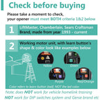 Carsine Garage Door Opener Remote, for Chamberlain, LiftMaster 371LM 373LM 971LM 973LM, Universal Black / 2 PCS