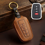 Carsine Toyota Camry Leather Car Key Cover 2,3,4 Button Brown / 4 Button