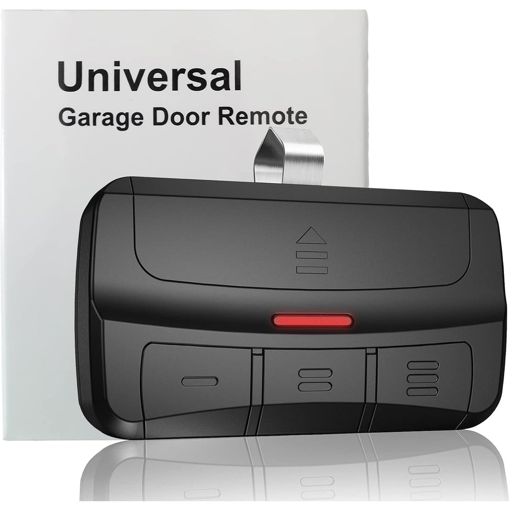 Carsine Universal Garage Door Opener Remote Compatible with LiftMaster Chamberlain Genie Craftsman Linear Wayne Dalton Overhead Garage Door Opener has Learn Button or Dip Switch Black / Garage Remote / 1 PCS
