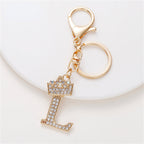 Carsine Rhinestone 26 Letters Car Keychain L