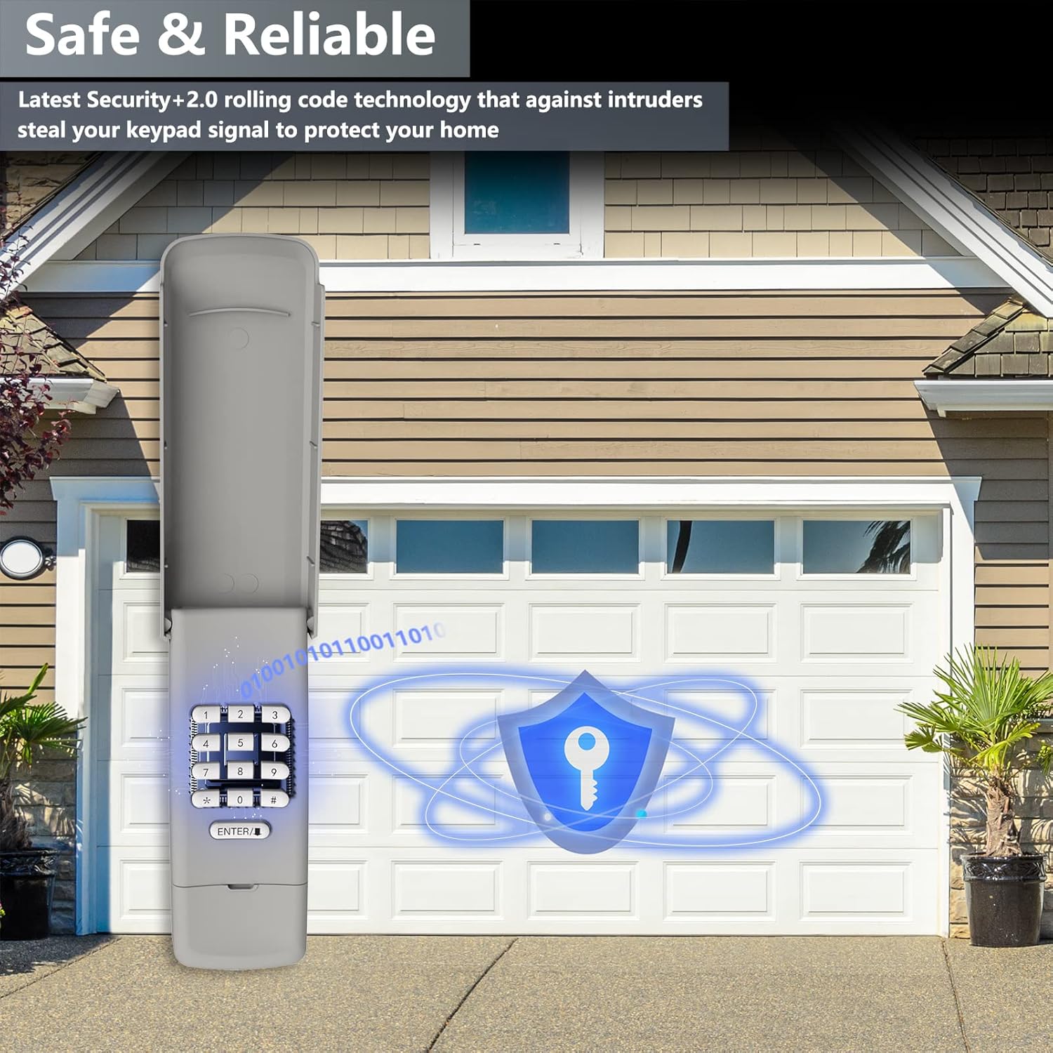 Universelle Garagentoröffner-Fernbedienung, kompatibel mit LiftMaster, Chamberlain, Genie, Craftsman, Linear und Wayne Dalton. Alle Modelle verfügen über eine Lerntaste oder einen DIP-Schalter. 