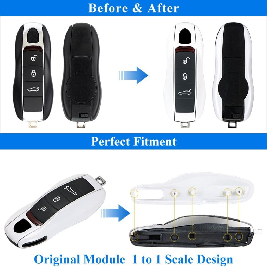 Porsche Schlüsselgehäuse-Ersatz, 3-teilig, lackierte Schlüsselabdeckung 