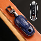 Carsine Porsche Leather Car Key Cover Blue