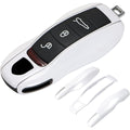Carsine Porsche Key Shell Replacement 3-Piece Painted Key Fob Cover Shell White