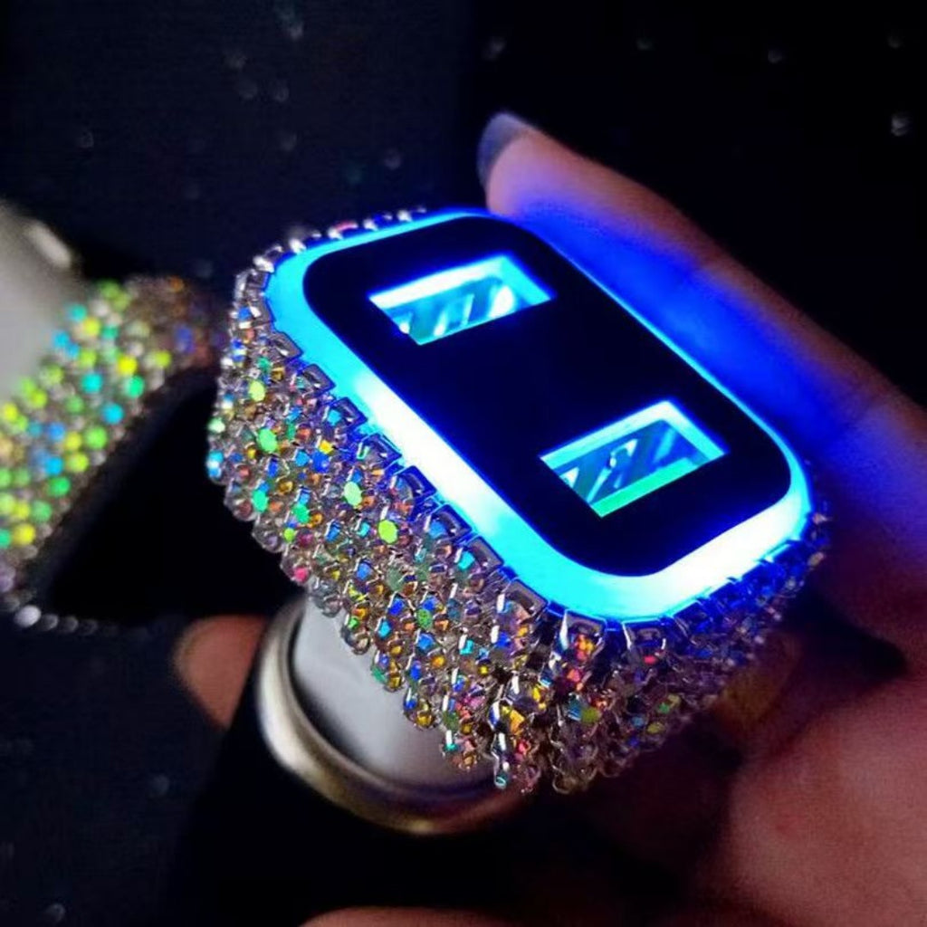 Rhinestone Car Charger Dual USB