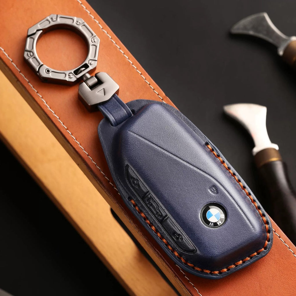 Carsine BMW Leather Car Key Cover - Genuine Leather, Premium Fit for All BMW Models Brown / C