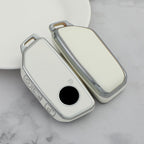 Carsine BMW Car Key Cover Silver Edge White / Key case