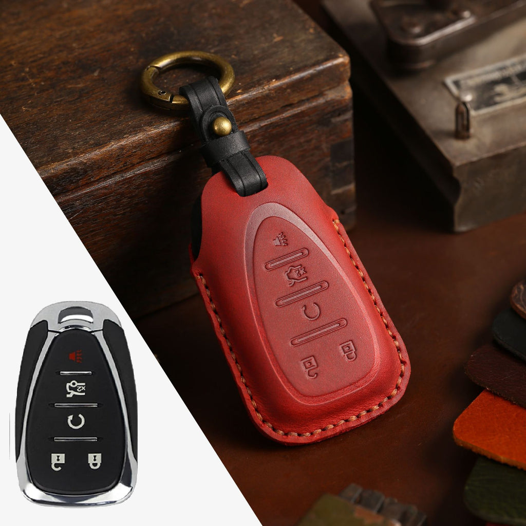Étui en cuir pour clé de voiture Chevrolet Traverse, Malibu, Cruze, Trax (2, 3, 4, 5 boutons)