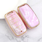 Carsine Jeep Dodge Chrysler Car Key Case Gold Inlaid With Jade Pink / Key case