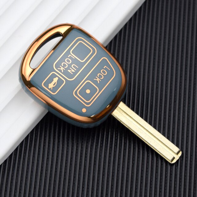 Carsine Toyota Car Key Case Golden Edge Grey / Key case