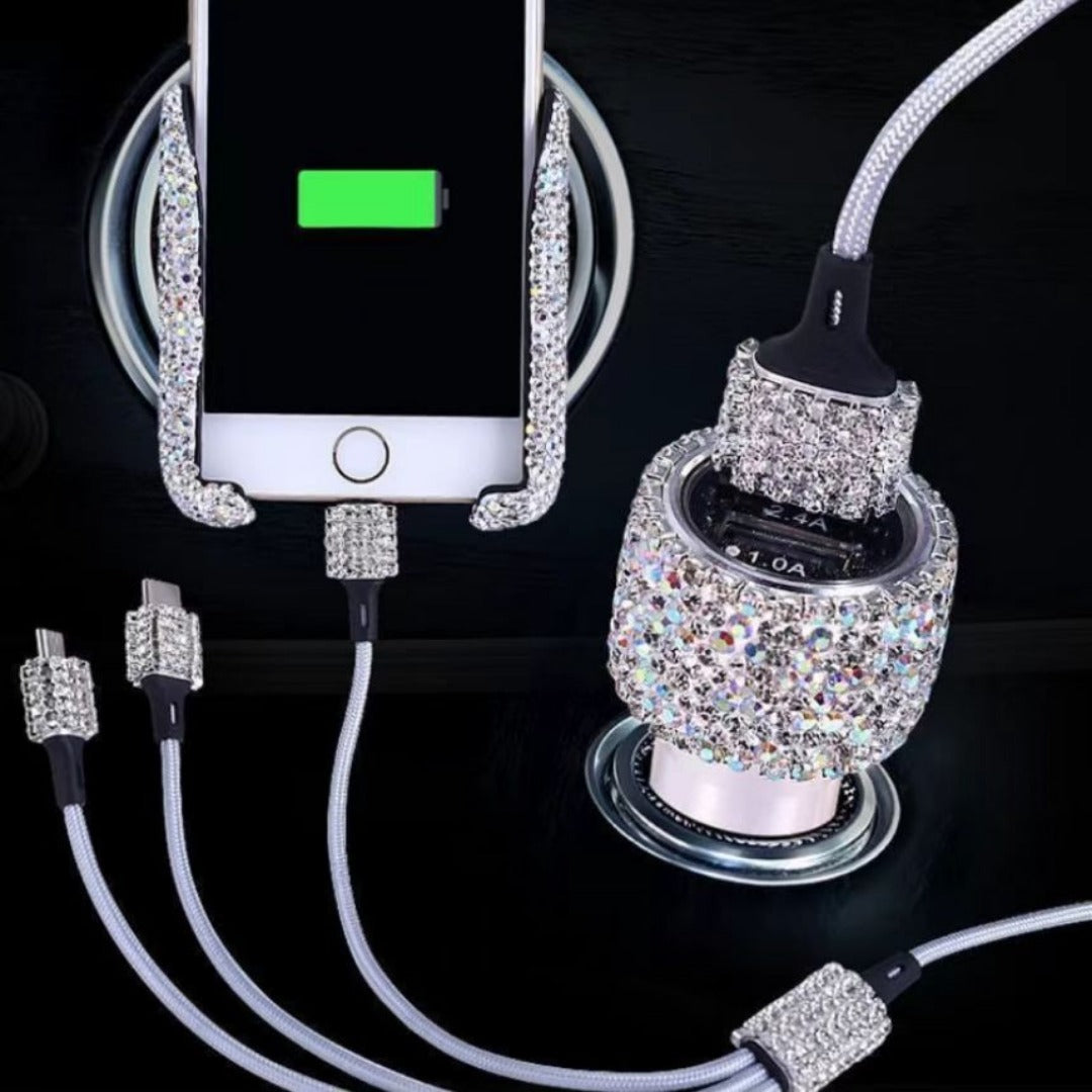 Ensemble de recharge pour voiture avec strass