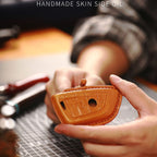 Carsine BMW Leather Car Key Cover - Genuine Leather, Premium Fit for All BMW Models Brown / C