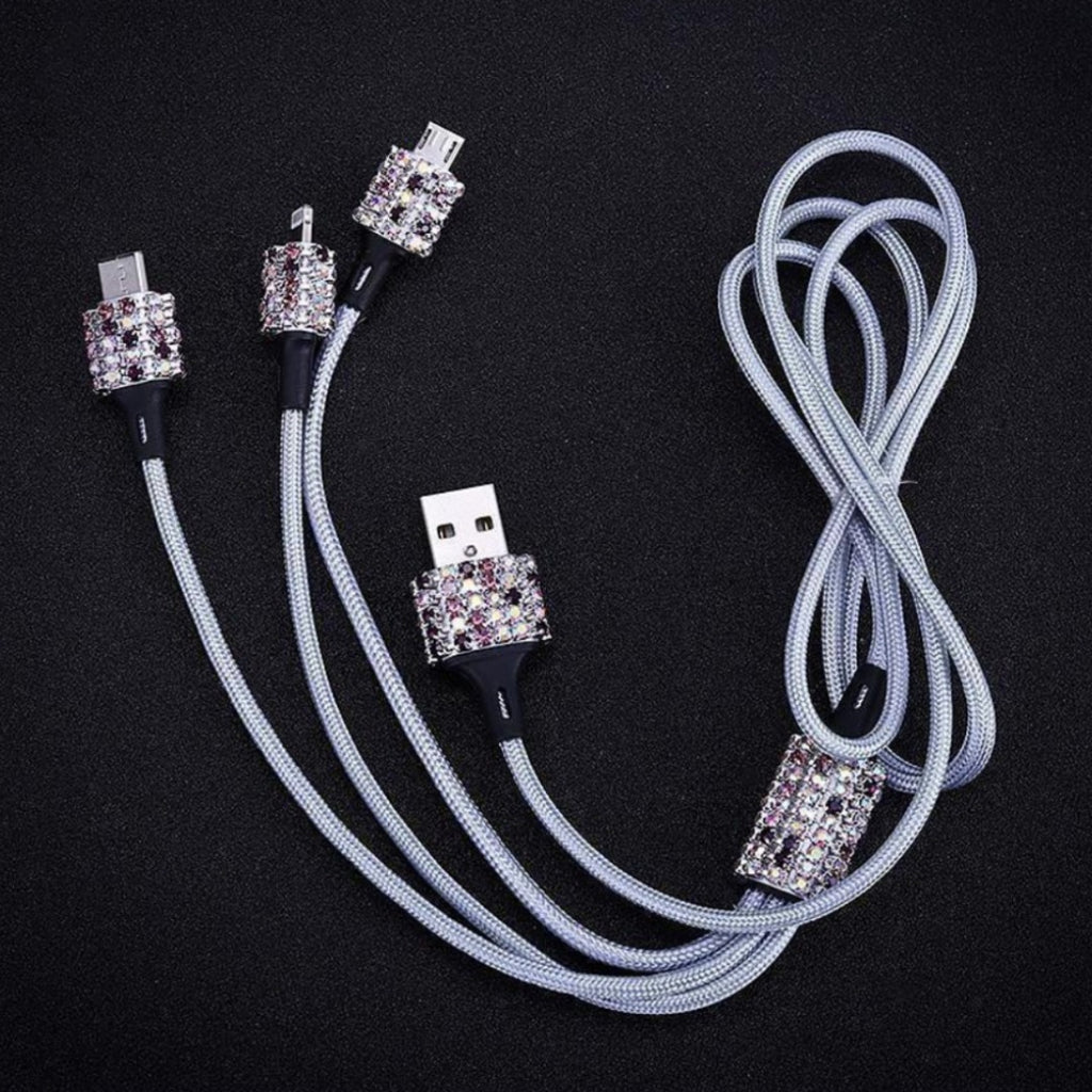Car Rhinestone Charging Set