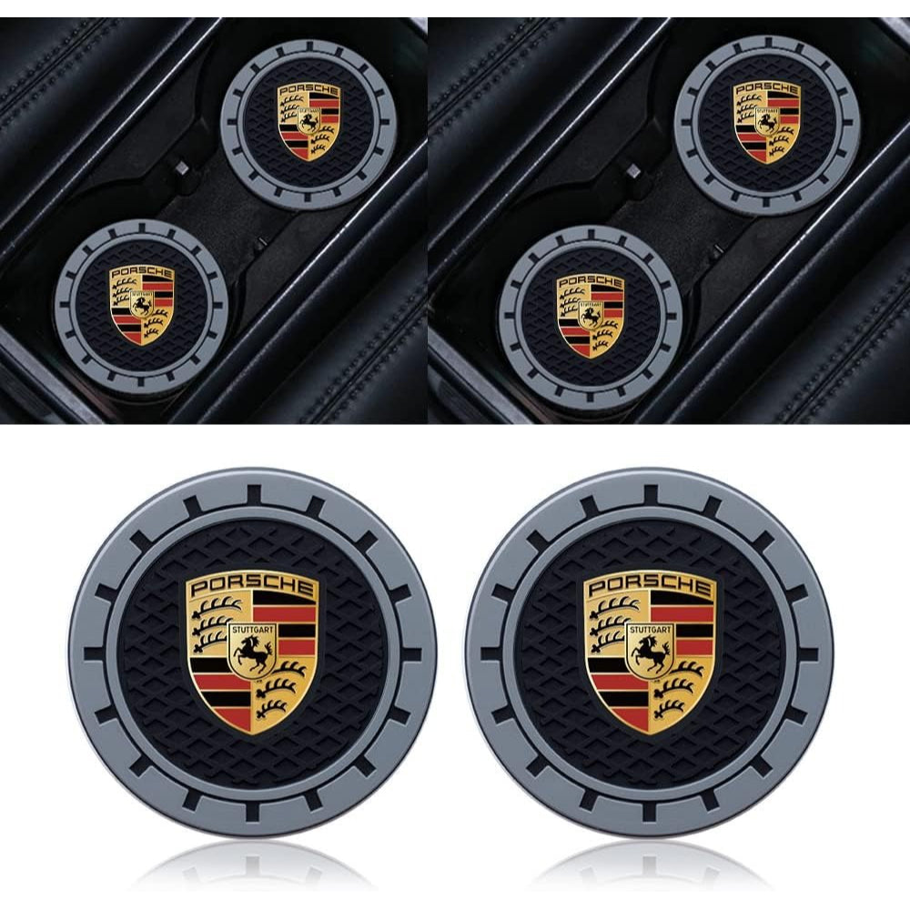 Dessous de verre en silicone pour porte-gobelet de voiture Porsche 