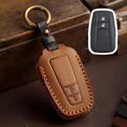 Carsine Toyota Camry Leather Car Key Cover 2,3,4 Button Brown / 2 Button