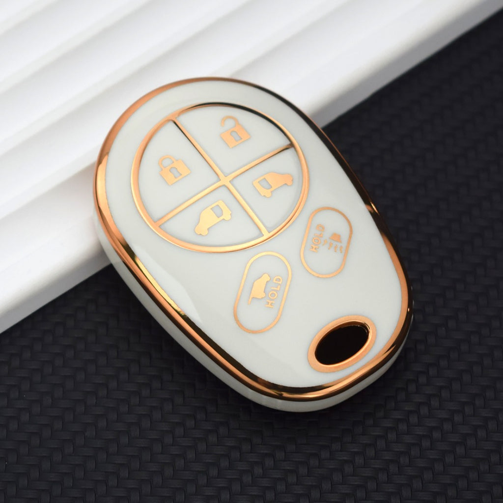 Étui pour clé de voiture Toyota Sienna Tacoma Tundra Highlander, bordure dorée