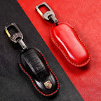 Carsine Porsche Leather Car Key Cover Black