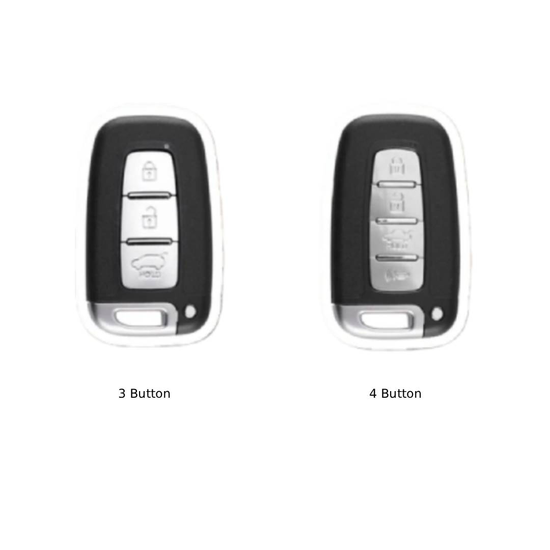 Étui de clé de voiture en cuir pour Hyundai IX35, Sonata 8 et Kia K2/K5 (3 ou 4 boutons)