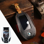 Carsine BMW Leather Car Key Cover - Genuine Leather, Premium Fit for All BMW Models Black / D