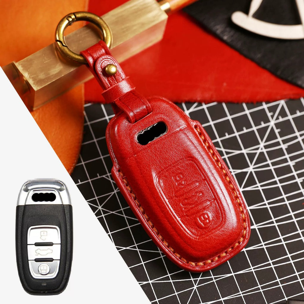 Premium Audi Leather Car Key Cover - Luxury Protection & Custom Fit for Audi Keys