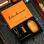 Carsine BMW Leather Car Key Cover - Genuine Leather, Premium Fit for All BMW Models Brown / C