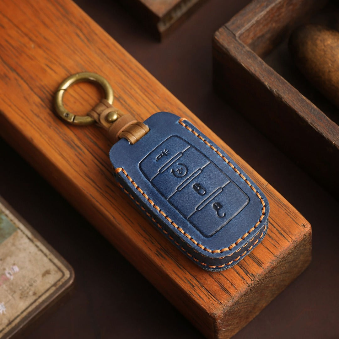 Étui en cuir pour clé de voiture Dodge GMC à 4, 5 ou 6 boutons