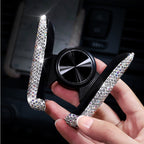Carsine Rhinestone Car Phone Holder Inserted Or Adsorbed