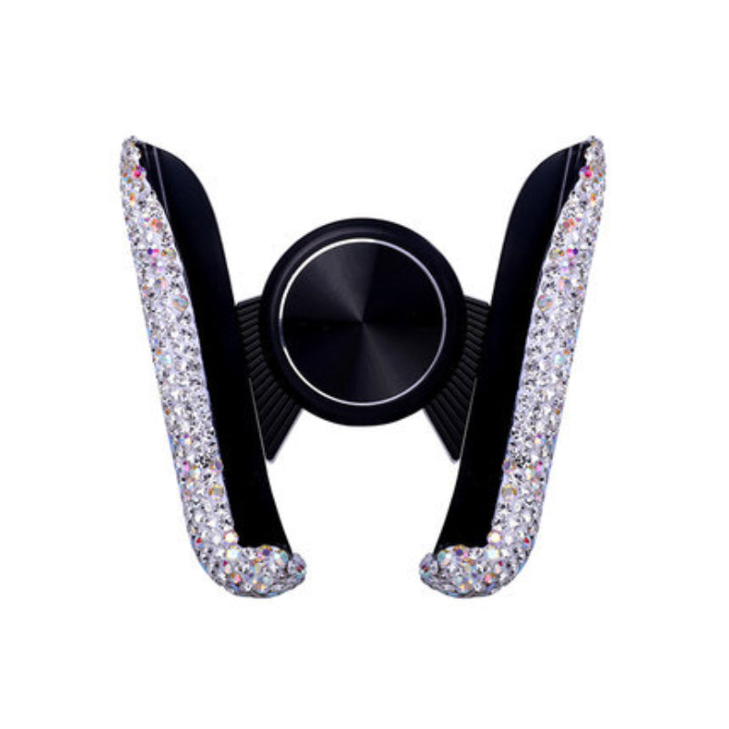 Carsine Rhinestone Car Phone Holder Inserted Or Adsorbed