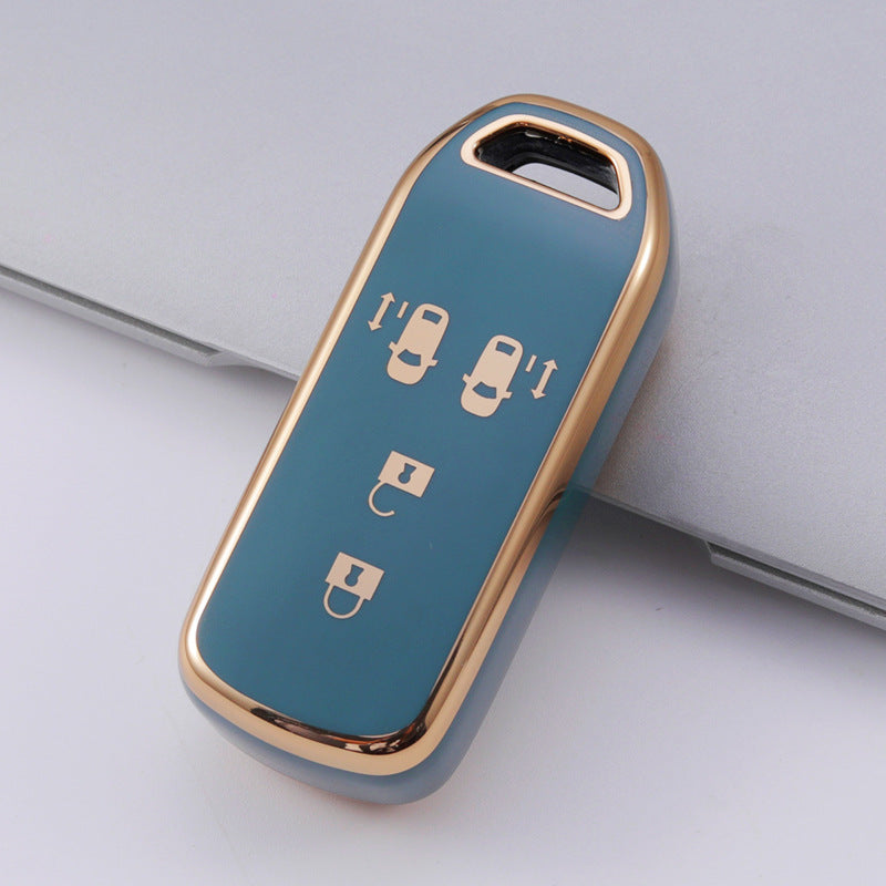 Carsine Honda Car Key Case Golden Edge Grey / 4 buttons