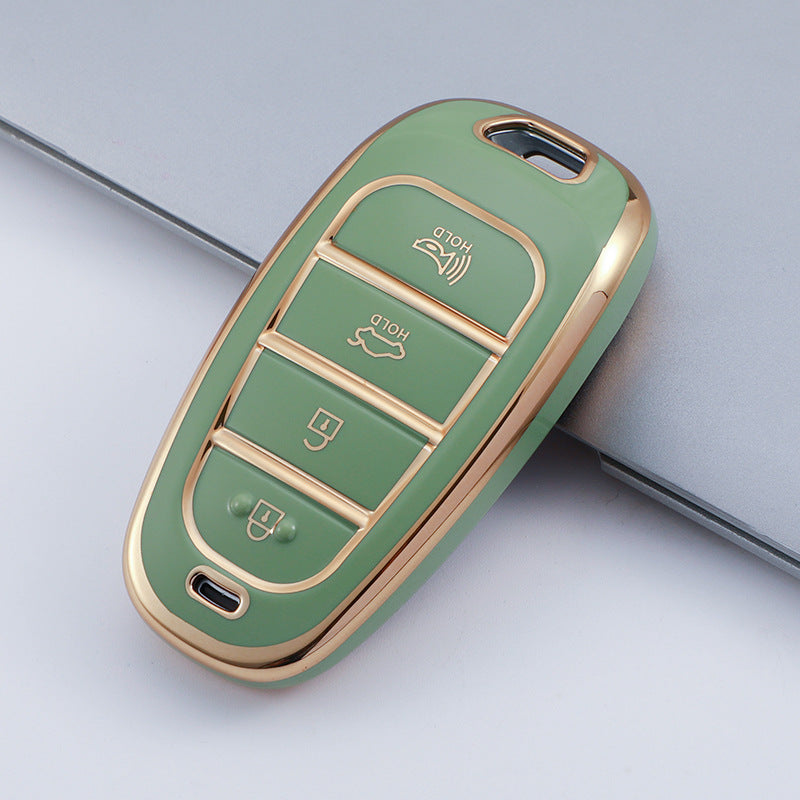 Carsine Hyundai Car Key Case Golden Edge Green / Key case