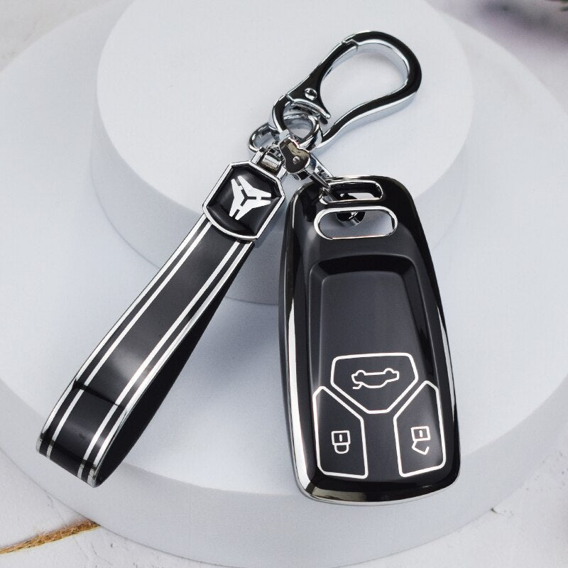 Carsine Audi Car Key Cover Silver Edge